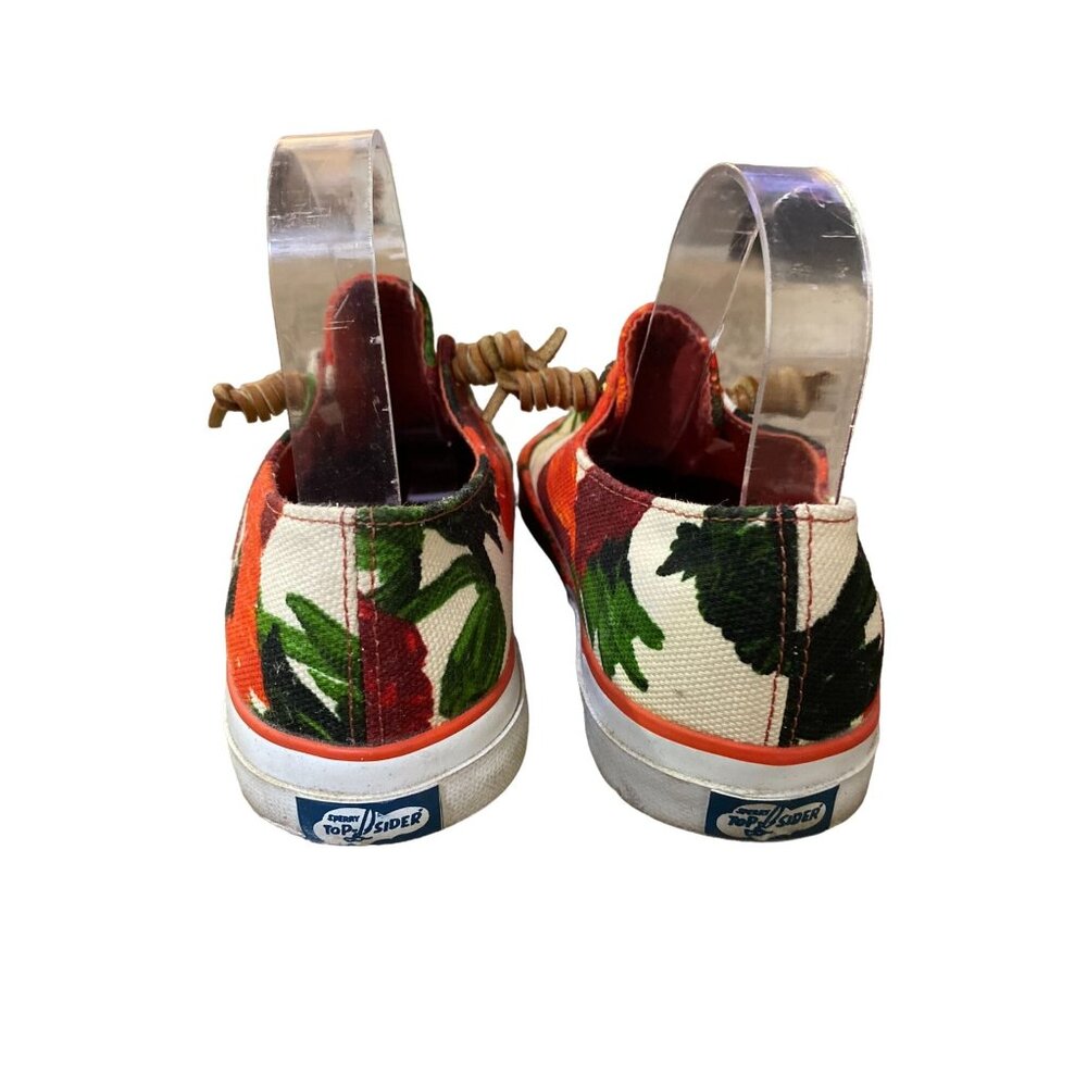 Milly for Sperry Top-Sider Sneakers Womens 9M Used Red Floral - Picture 5 of 16